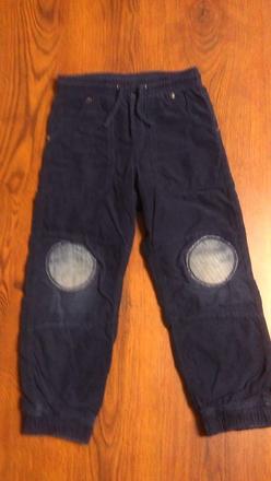 Podšité menčestráky so záplatami, h&m,116