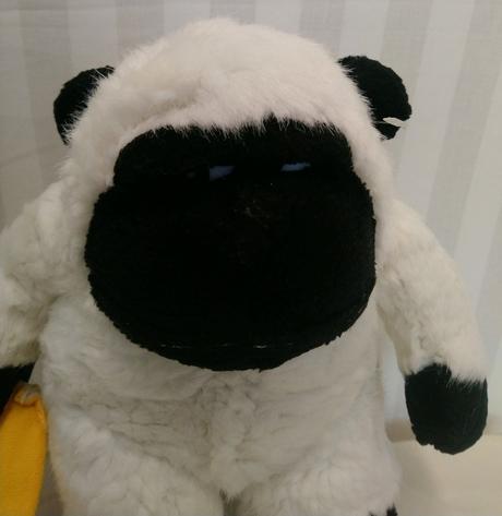 Plyšová bielo čierna opica s banáno mac toys 23 cm,