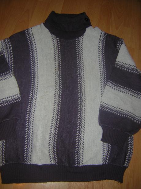 Ručne štrikovaný pulover + rolák grátis, xl