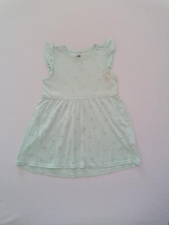 Šaty 98/104 svetlotyrkysove, h&m,98
