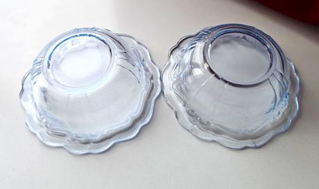 2 sklenené misky, modré, 12 x 4 cm, 