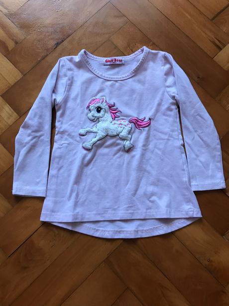 Bledoružové tričko s koníkom - veľ. 98, 98