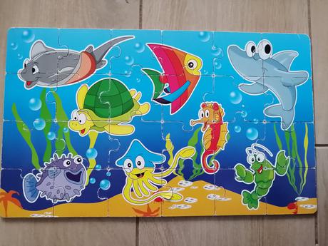 Drevené puzzle 4 x 24 dielikov v krabici, 