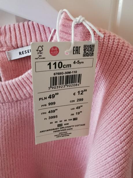 Svetrik ružový, reserved,110