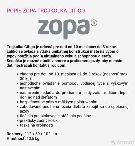 Trojkolka, zopa