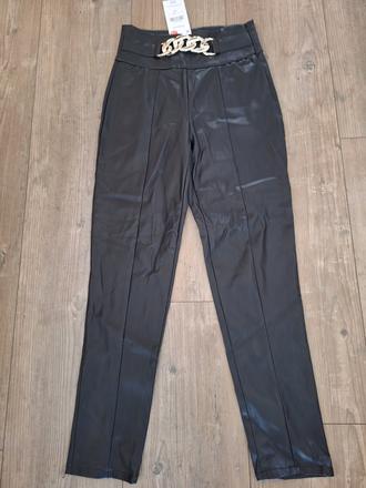 Koženkové nohavice s prackou, sinsay,m