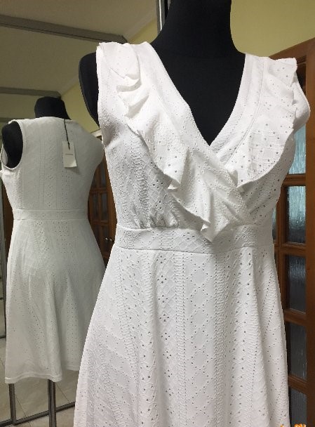 Biele madeirové šaty zn. fischerfield, m / s