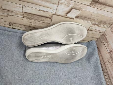 Ecco 42 - dámske kožené strieborné topánky, ecco,42