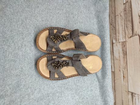 Rieker 37 - dámske šedé šľapky, rieker,37