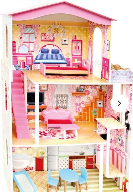 Veľký drevený domček pre bábiky, 
