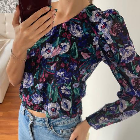 Asymetrická kvetinová blúzka, pull&bear,s