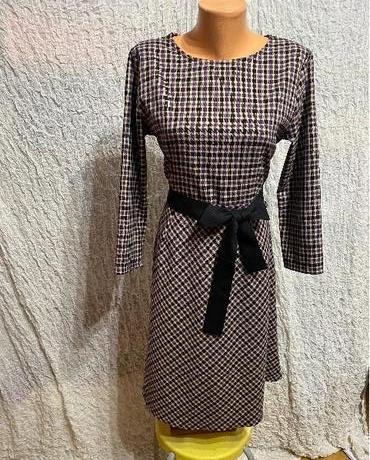 Kárované šaty olívia black veľ. 40 - bez opasku, 40