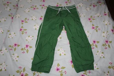 Zelené podšité nohavice h&m 110, h&m,110