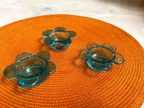 Starožitné sklenené svietniky 3 ks, 