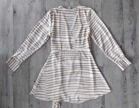 Béžovo krémové zavinovacie šaty, h&m,m
