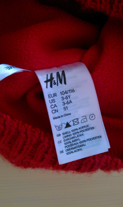 Teplá červena čiapočka , h&m,98