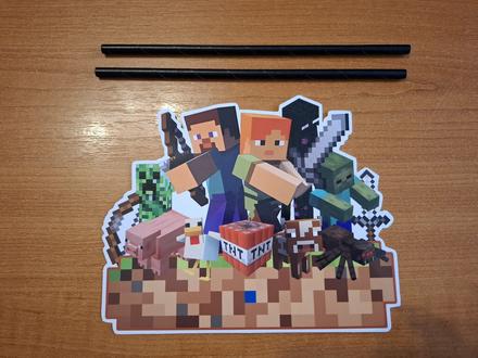 Tortový zápich minecraft 01 (13ks)- skladom,tz-115,