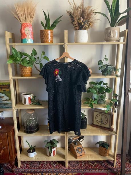 Čierne krajkovane cipkovane šaty zara, zara,m