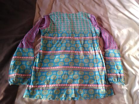 Pestrofarebný top s dlhým rukávom, 36