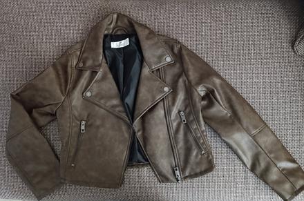 Bunda z umelej kože, h&m,152