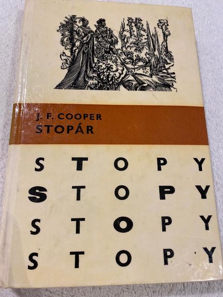Retro stará kniha stopy j.f.cooper stopár,