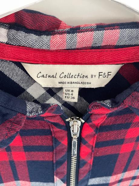 Károvaná košeľa so zipsom, f&f,s