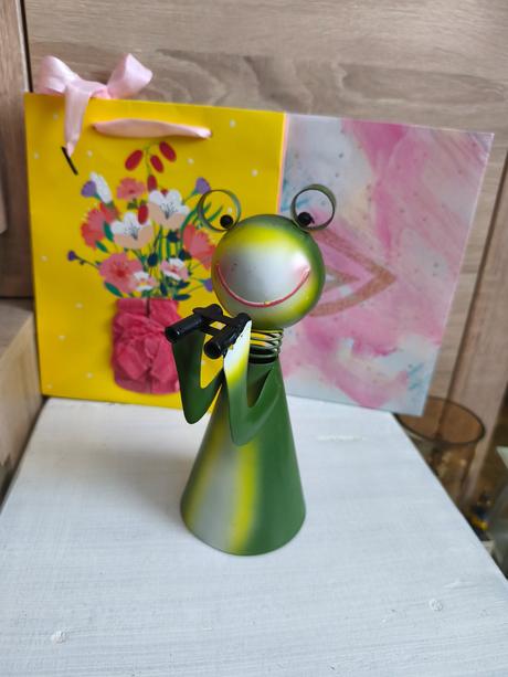 Dekorácia plechová žabka, 