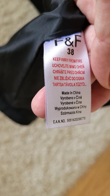 Čierny trenchcoat, f&f,m