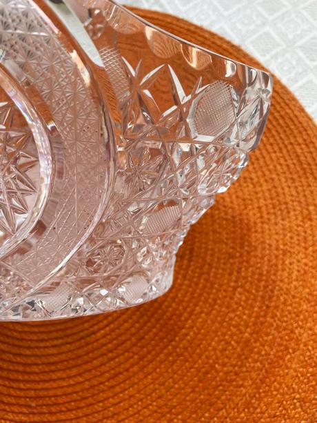 Masívna kryštálová misa bohemia,