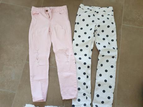 Nohavice riflove, h&m,134