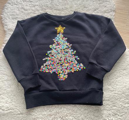 Tmavomodra mikina s farebnymi flitrami, 98