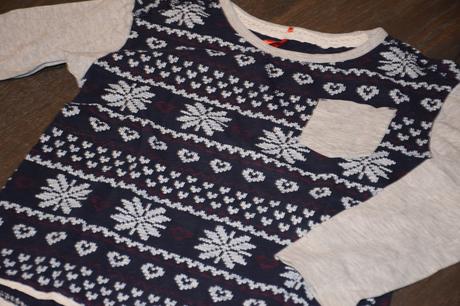 Nadherne tricko s norskym vzorom a krajkou 6-8r., next,128