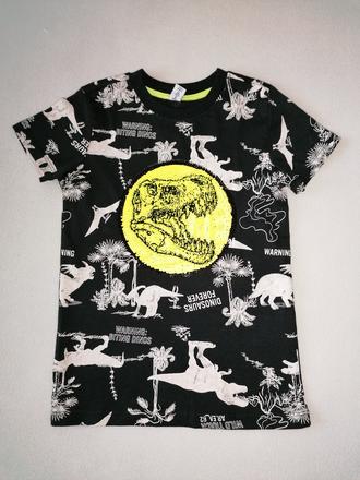 Tričko s obojstrannými flitrami, 128