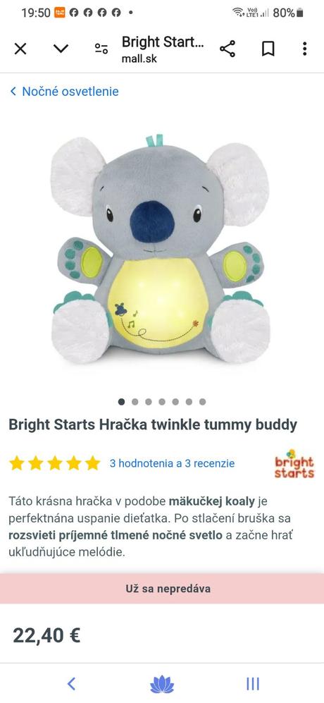 Bright starts koala twinkle tummy buddy,