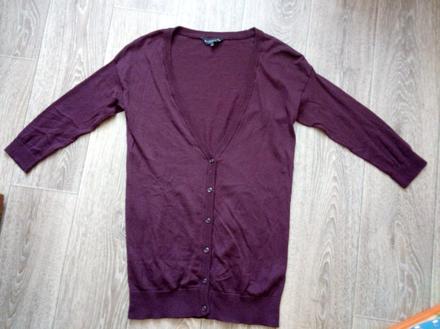 Bordovy elast.svetrik 3/4rukav top stav vymena, m