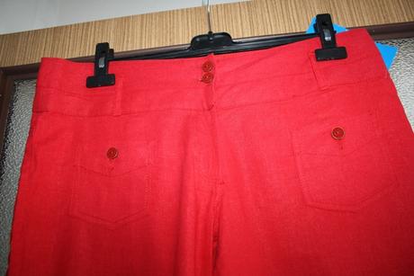 Dámske červené nové nohavice č. xxl, xxl