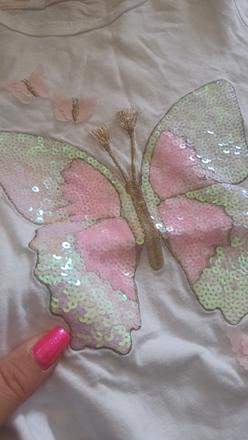 Nádherné tričko s motýlikom, h&m,134