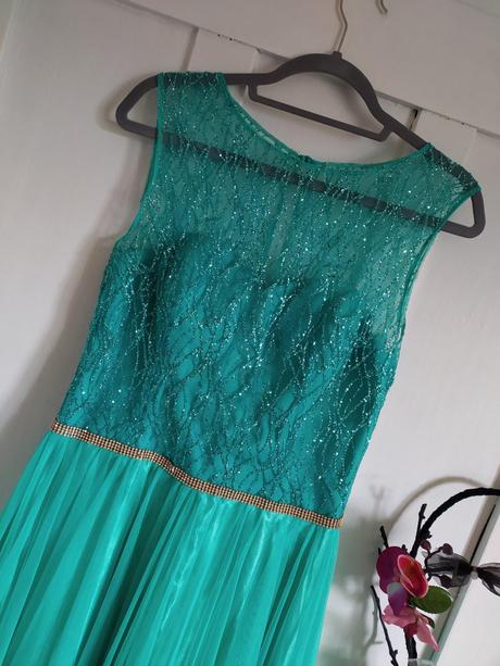 Dámske dlhé tyrkysové spoločenské šaty, 38