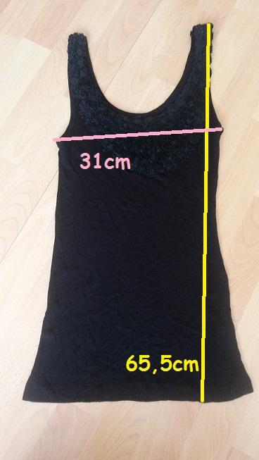 Čierne tričko s kvietkami, s