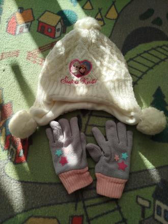 Tepla ciapka a rukavicky 4-5r, h&m,110