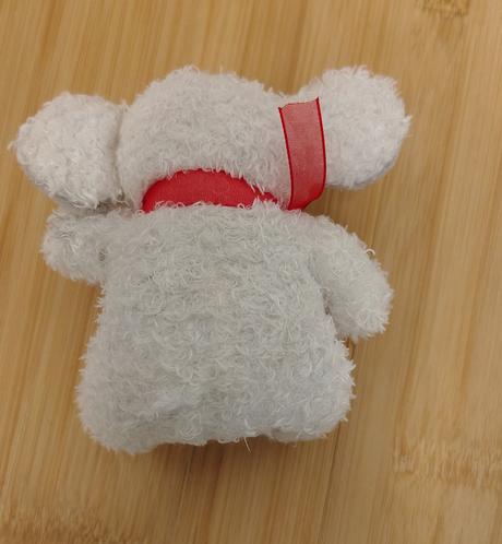 Plyšová bielo sivá myška so srdiečkom, 11 cm, 