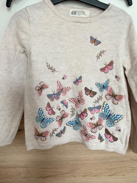 Svetrik h&m, motyle, h&m,98