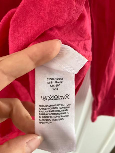 Bavlnená košeľa fuchsiovej farby, 36