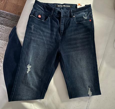 Damske slim rifle retro jeans 28/32, 28 / 36