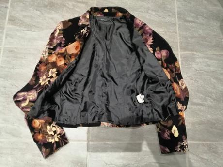 Kvetované sako v38 bavlna elastan, 38