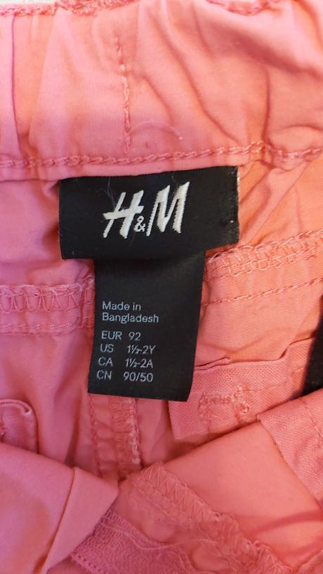 Ružové kraťase h&m 92, h&m,92