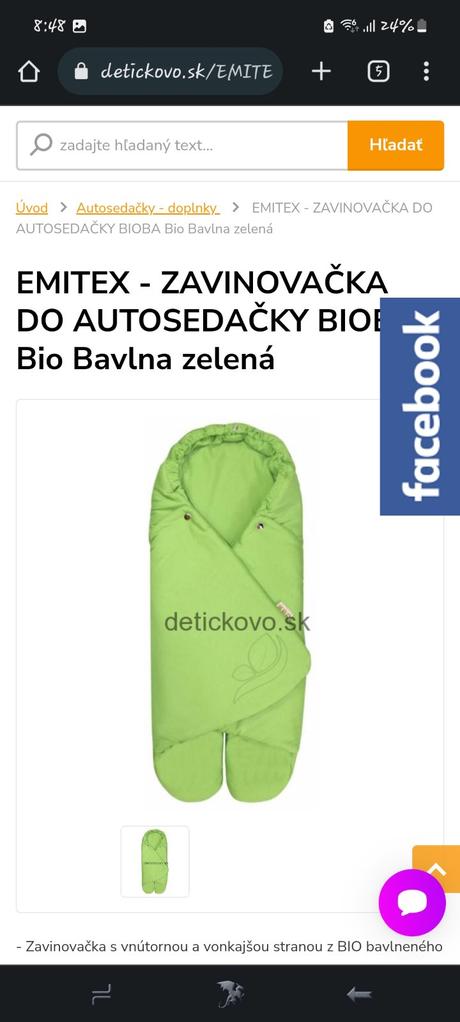 Zavinovačka do autosedačky, emitex