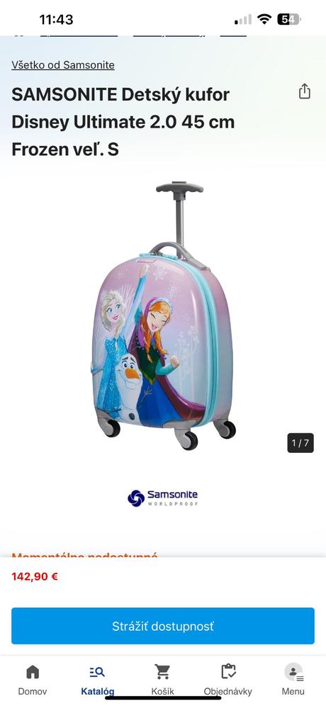 Detsky cestovný kufor samsonite nemo, samsonite