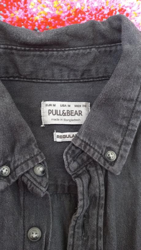 Riflová košeľa, pull&bear,m