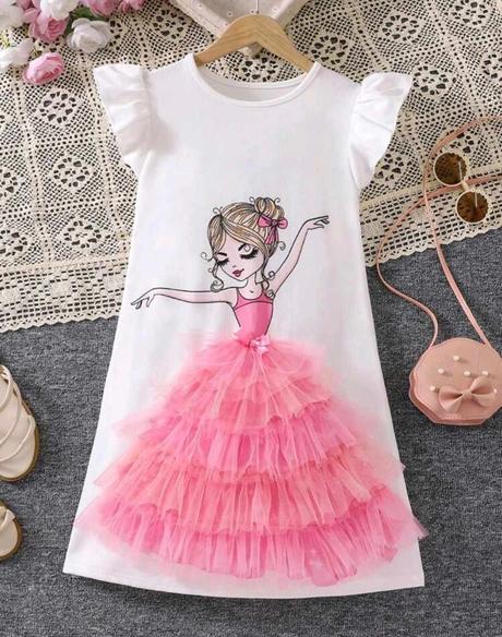 Saty s 3d sukňou a volanmi, 134 / 140